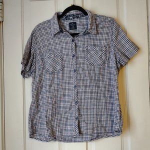 Pink and Blue Plaid Button-down shirt Faded Glory XL